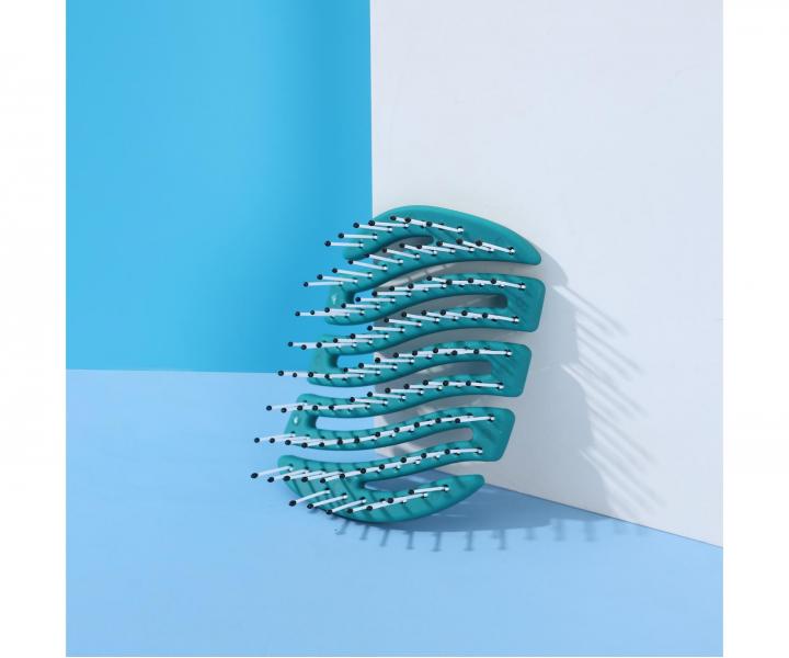Kefa na vlasy s nylonov�mi �tetinami Sister Young Mila Pocket Hair Brush - tmavo zelen�