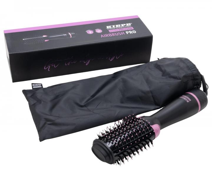Ov�lna teplovzdu�n� kefa na vlasy Kiepe Professional Home Precision Airbrush Pro - 1200 W, �ierny