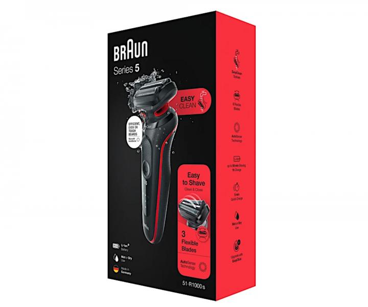 Planetov holiaci strojek Braun Series 5 51 R1000s - ierno-erven