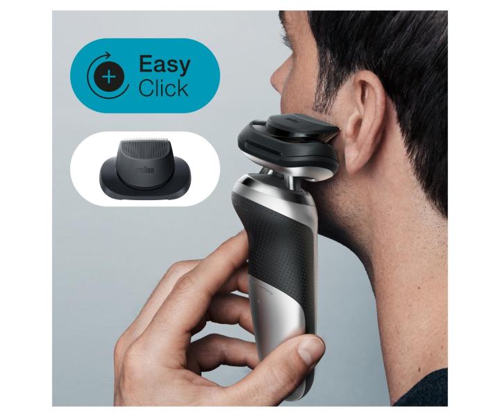 Planetov holiaci strojek s nabjacou a istiacou stanicou Braun Series 7 71-7200cc - strieborn