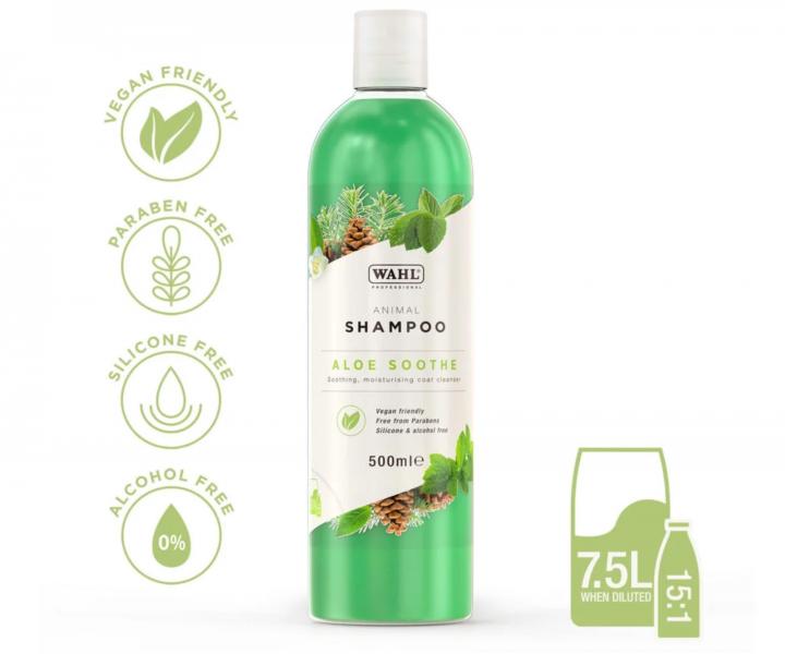 Upokojuj�ci �amp�n pre citliv� zvieraciu poko�ku Wahl Professional Animal Shampoo Aloe Soothe - 500 ml