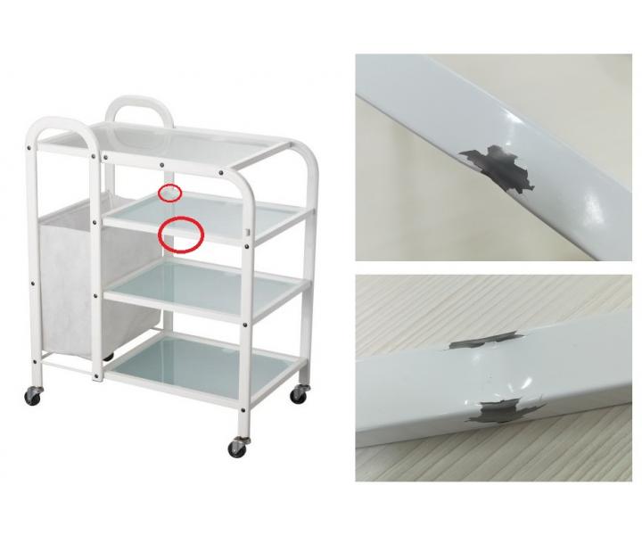 Kozmetick� stol�k na kolieskach Silverfox 1031 - biely - II. akos� - odrenina a prelia�iny na polici