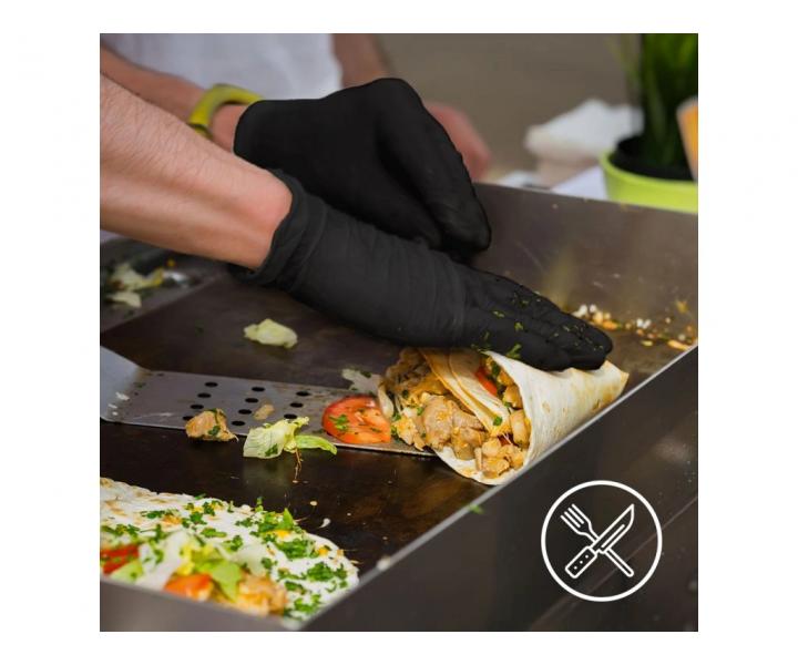 Latexov rukavice Espeon Latex Black - 100 ks, ierne, vekos L