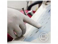 Latexov pdrovan rukavice Espeon Latex Fit - 100 ks, biele, vekos S