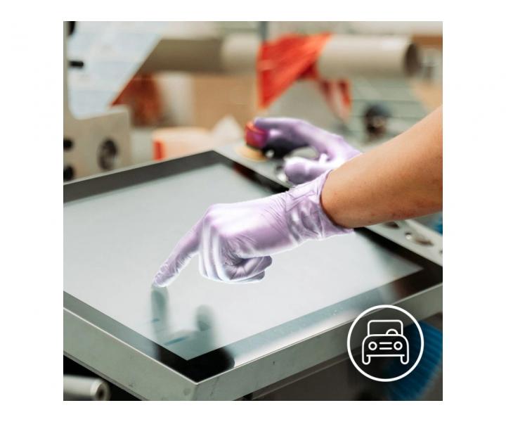 Nitrilov rukavice Espeon Nitril Sparkle - 100 ks, perleov fialov, vekos S