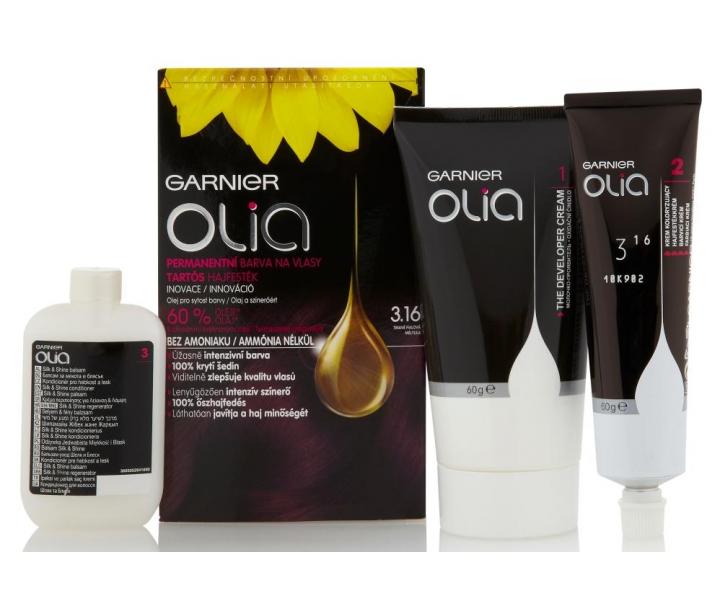 Permanentn� olejov� farba Garnier Olia 3.16 tmavo fialov�