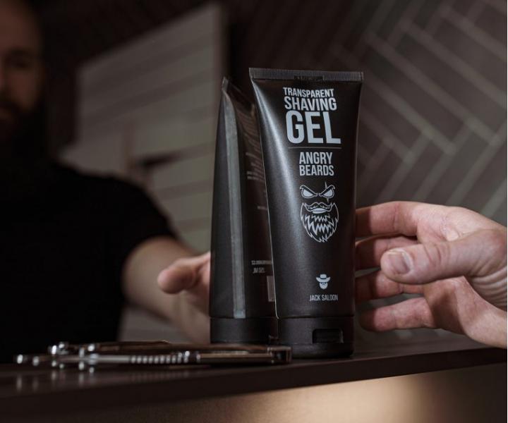 Transparentn� g�l na holenie Angry Beards Transparent Shaving Gel Jack Saloon - 250 ml