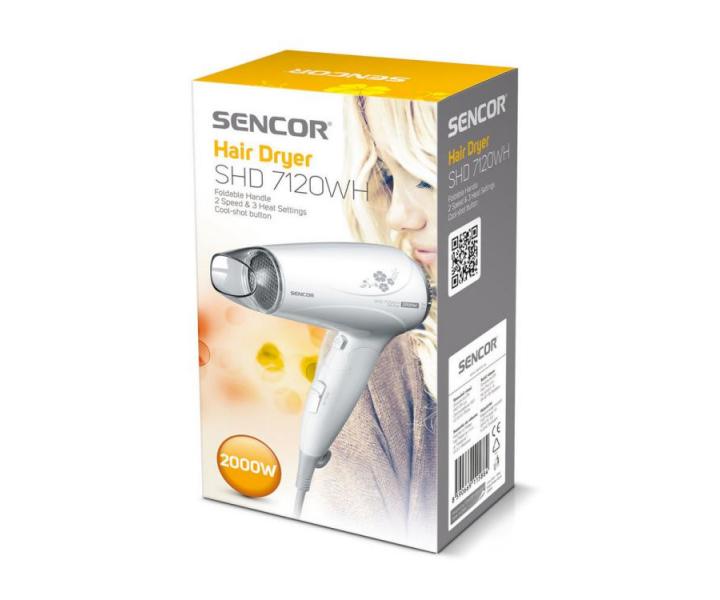 Cestovn fn Sencor SHD 7120WH - biely, 2000W