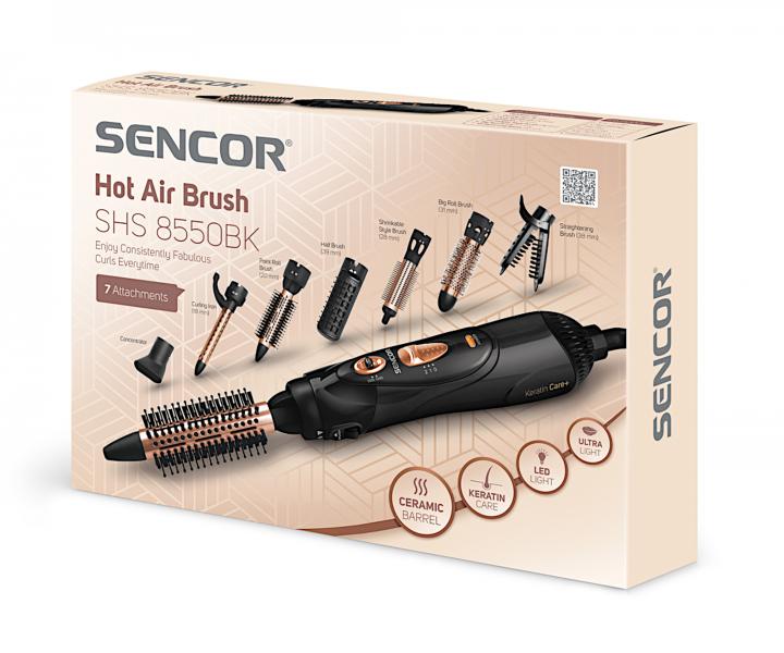 Teplovzdušná kefa na vlasy Sencor SHS 8550BK - 1000 W, čierna - rozbalený