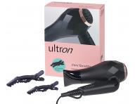 Cestovn fn na vlasy Ultron Mini Facette - ierny, 1000 W + klipsy do vlasov zadarmo