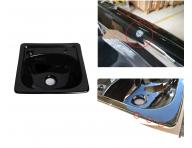 Keramick umvadlo pre Barber salny Detail DHS033 - ierne - II.akos - odreniny glazry, krabance