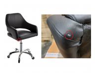 Taburet na kolieskach Silverfox 70080, �ierny - II. akos� - natrhnut� ko�enka na sed�ku