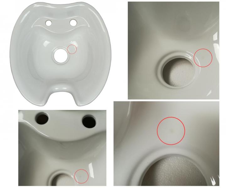 Um�vadlo pre um�vac� box, Detail DHS-0331w - keramick�, biele - II. akos� - kaz glaz�ry