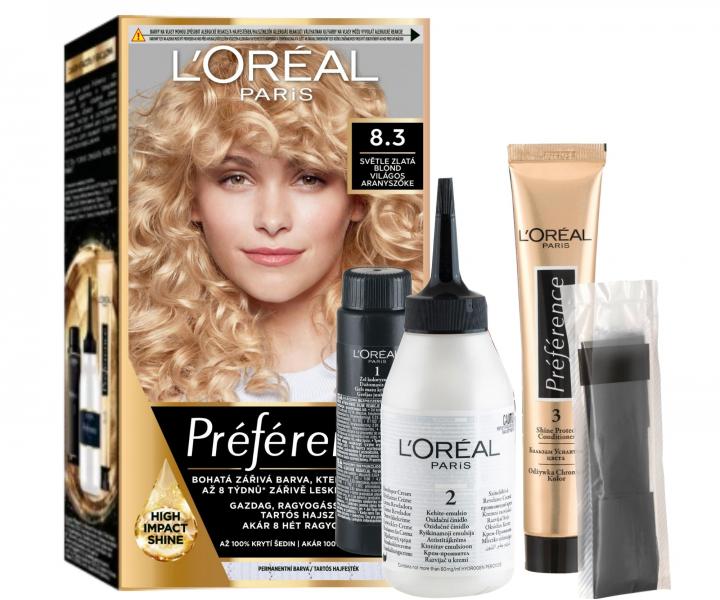 Permanentn� farba Lor�al Pr�f�rence 8.3 svetlo zlat� blond