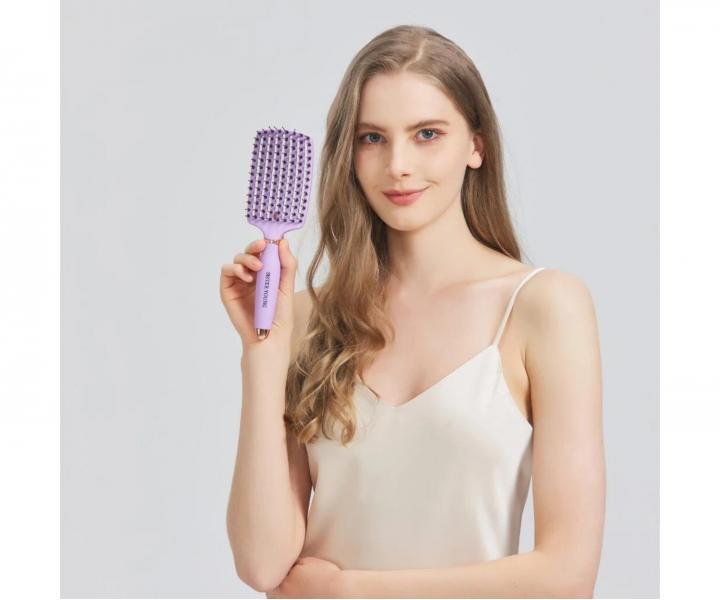 Kefa na roz�es�vanie a f�kanie vlasov s divia��mi a nylonov�mi �tetinami Sister Young Ovia Hair Brush - fialov�