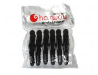 Gumov� pru�n� klipsy do vlasov Hairway - 11,5 cm, �ierne - 6 ks