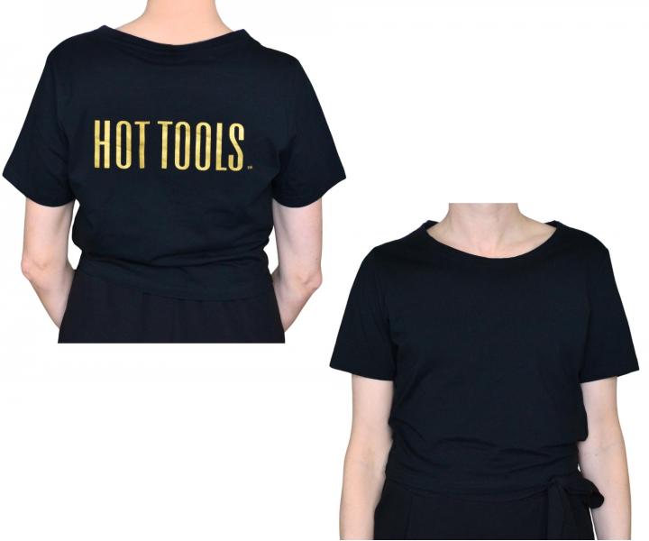 D�mske crop top tri�ko Hot Tools - �ierne, XL (bonus)