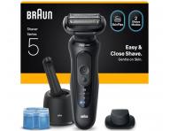 Planetov holiaci strojek s nabjacou a istiacou stanicou Braun Series 5 52-N7200cc - ierny
