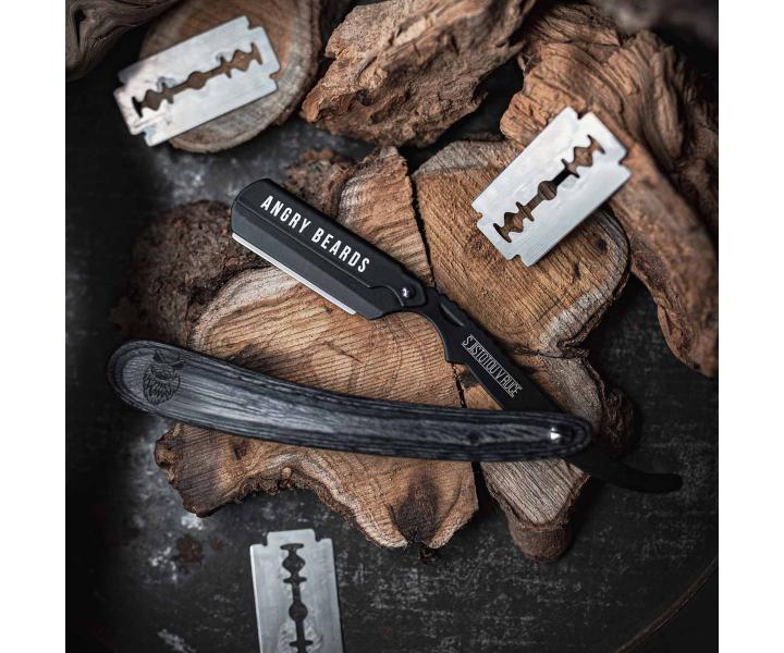 Britva na holenie fzov Angry Beards Shavette Garrigue - ierna