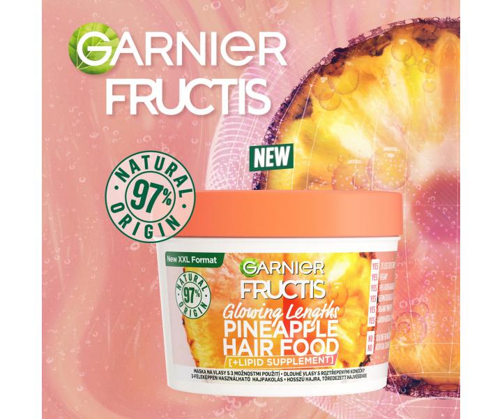 Rad pre dlh vlasy s rozstrapkanmi konekmi Garnier Fructis Pineapple Hair Food