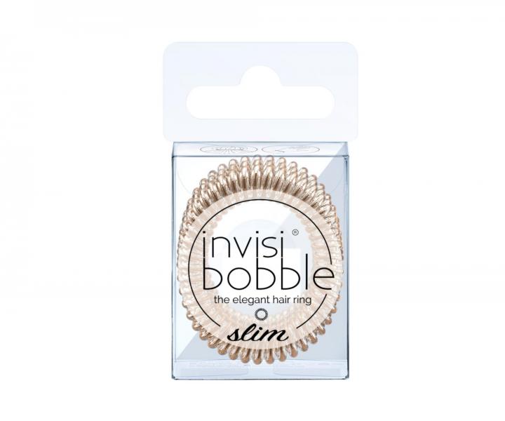 Tenk pirlov gumika do vlasov Invisibobble Slim Bronze Me Pretty - bronzov, 3 ks