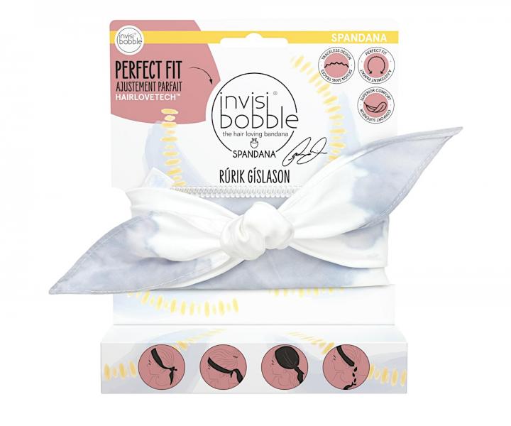 �atka do vlasov so �pir�lovou gumi�kou Invisibobble Spandana Be-You-Tiful - modr� batikovan�
