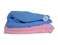 Uter�kov� turban z mikrovl�kna pre mokr� vlasy - modr�