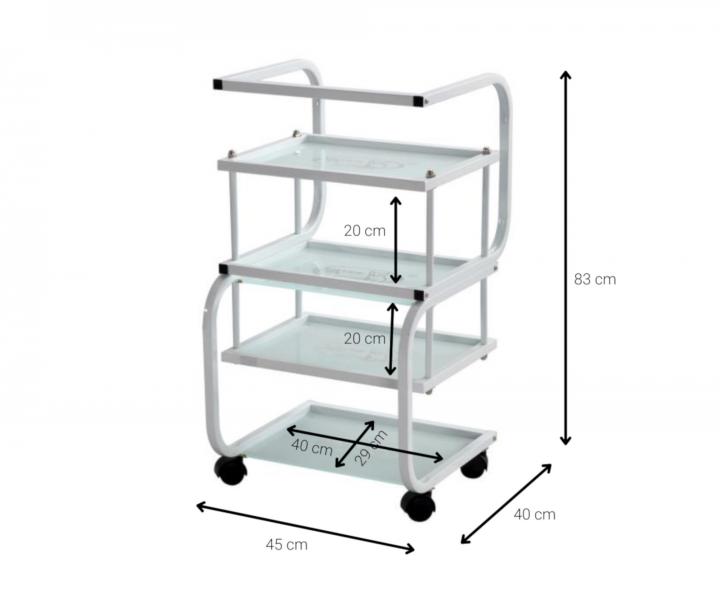 Kozmetick stolk na kolieskach Silverfox 1012 - biely