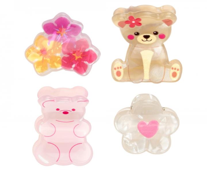 Detsk� vesel� �kr�pe�ky do vlasov Invisibobble Clipstar Kids Bearly Bloomed - 4 ks