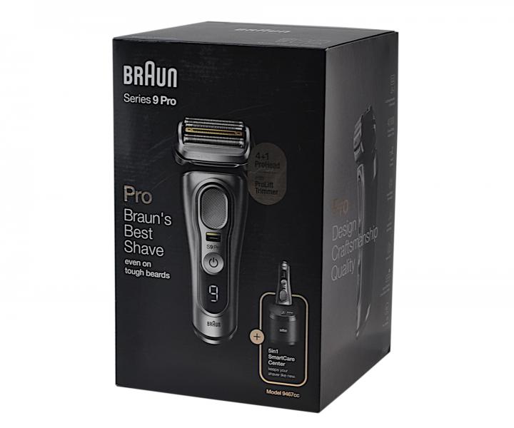 Planetov holiaci strojek s nabjacou a istiacou stanicou Braun Series 9 Pro 9467cc - strieborn