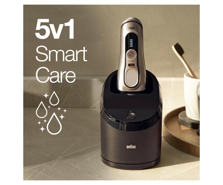 Planetov holiaci strojek s nabjacou a istiacou stanicou Braun Series 9 Pro 9467cc - strieborn