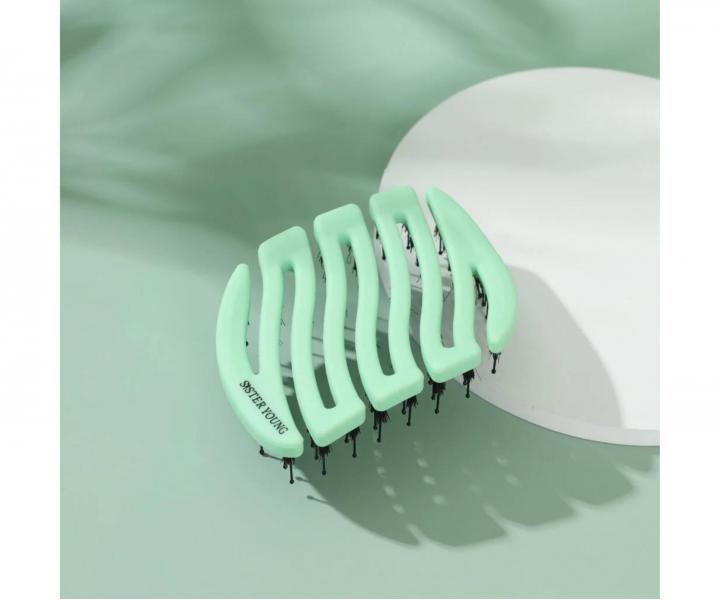 Kefa na vlasy s divia��mi a nylonov�mi �tetinami Sister Young Mila Pocket Hair Brush - svetlo zelen�