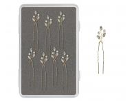 Sada ozdobnch vlseniek a hrebienkov Sibel Festive Hair Pins Golden Color Kit - 13 ks, zlat