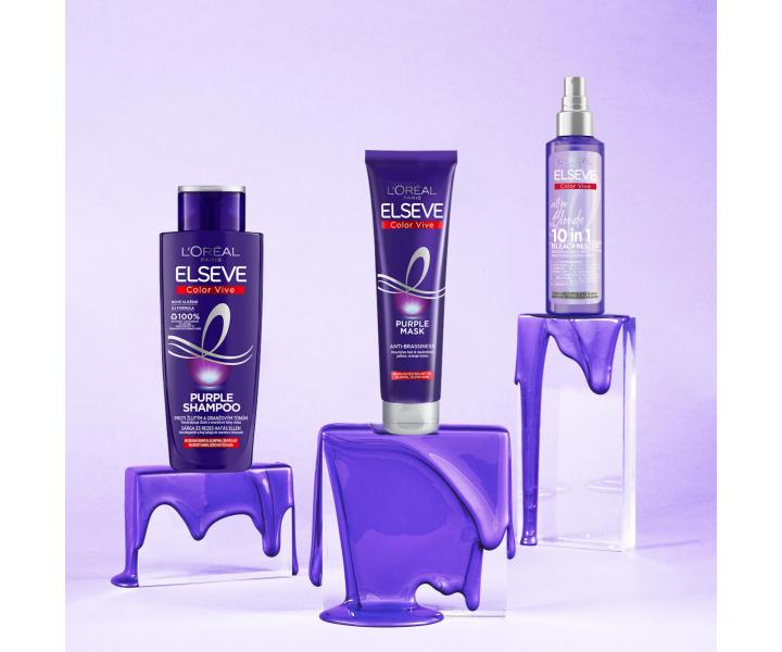 Bezoplachov starostlivos pre blond vlasy Loral Elseve Purple All For Blonde 10 in 1 - 150 ml