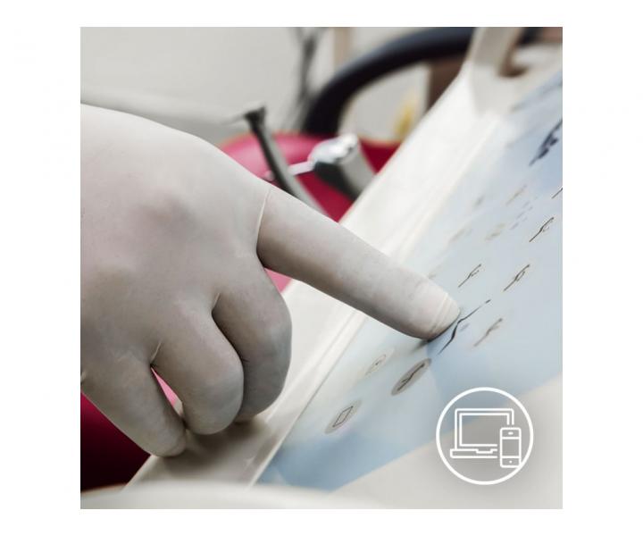 Latexov pdrovan rukavice Espeon Latex Fit - 100 ks, biele, vekos S