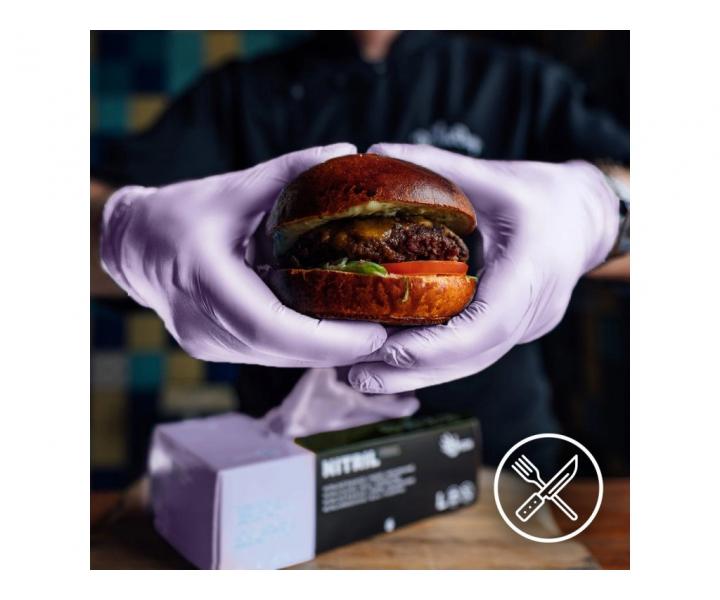 Nitrilov rukavice Espeon Nitril Sparkle - 100 ks, perleov fialov, vekos XS