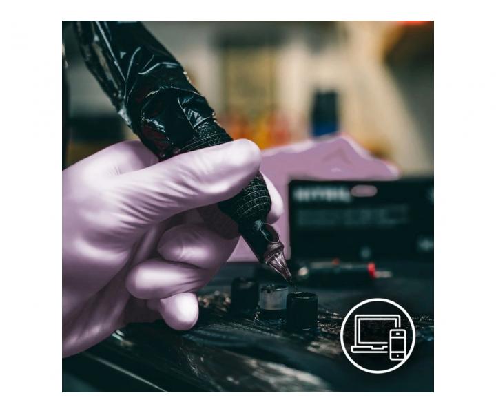 Nitrilov rukavice Espeon Nitril Sparkle - 100 ks, perleov fialov, vekos M