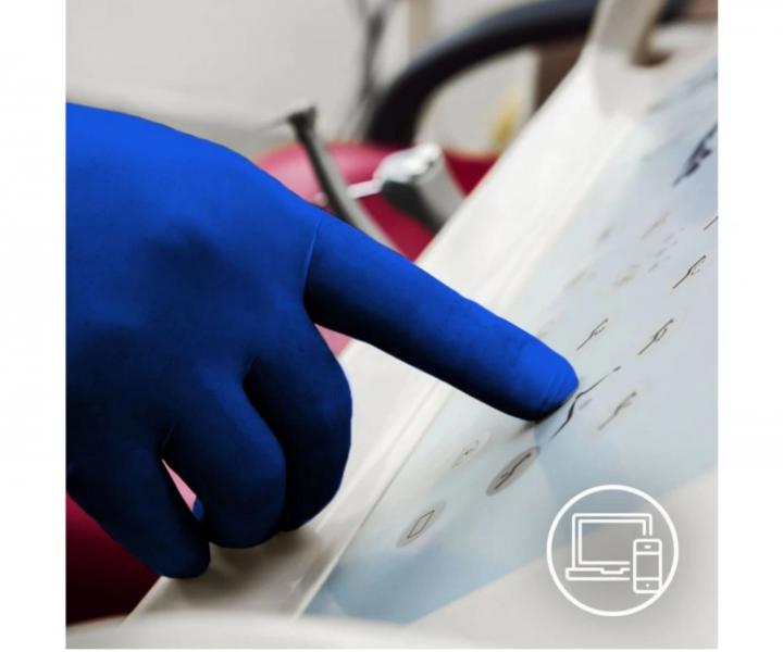 Latexov rukavice Espeon Latex Blue - 100 ks, modr, vekos L