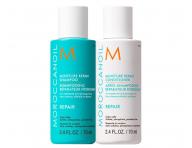 Cestovn� sada na regener�ciu such�ch vlasov Moroccanoil Greetings From Repair + kr�m na ruky a ta�ti�ka zadarmo
