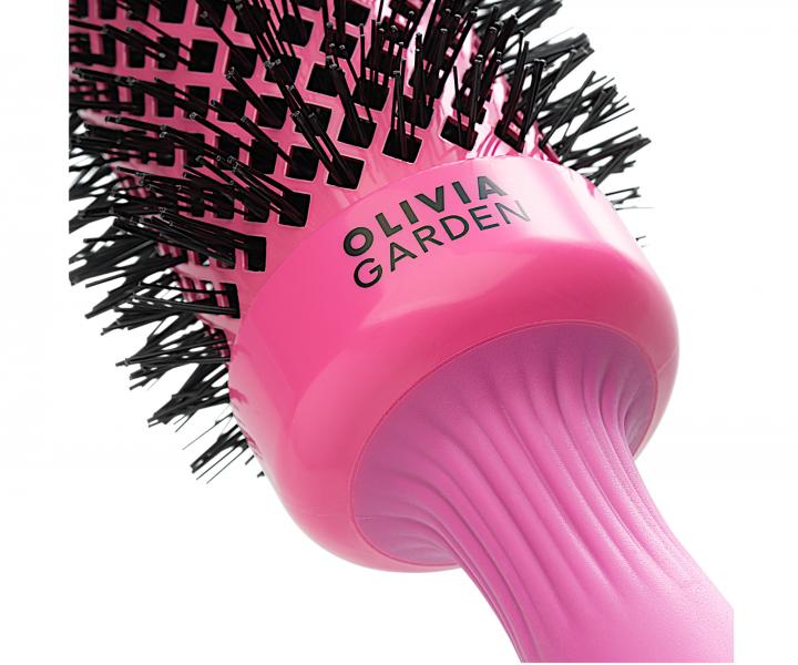 Okrhla fkacia kefa na vlasy Olivia Garden Expert Blowout Shine Pink - 35 mm