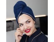 Turban na vlasy MaryBerry Full Moon - tmavo modr so zlatm prkom