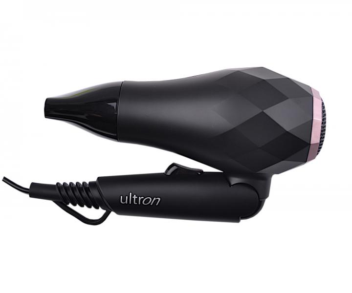 Cestovn fn na vlasy Ultron Mini Facette - ierny, 1000 W + klipsy do vlasov zadarmo