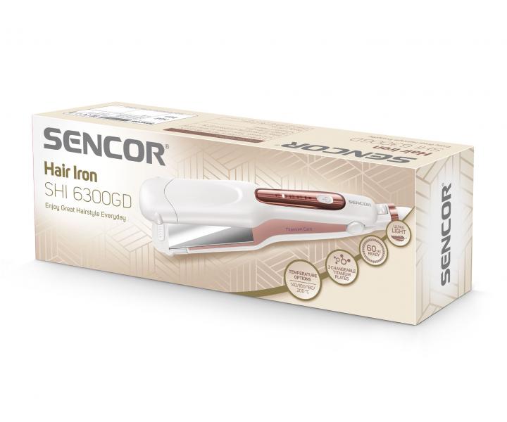 ehlika a krepovaka na vlasy Sencor SHI 6300GD - perleov biela/ruov - rozbalen, pouit