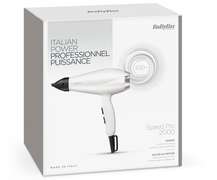 Fn na vlasy BaByliss 6704WE Speed Pro - 2000 W, biely