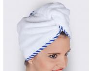 Turban na vlasy MaryBerry Welcome to Casablanca - biely s modrm prkom