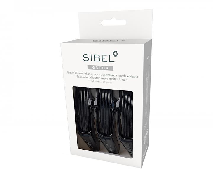 Klipsy do vlasov Sibel Gator - 14 cm, ierne, 3 ks