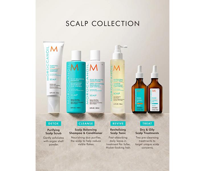 Predampnov istiaci peeling pre zdrav pokoku hlavy Moroccanoil Scalp Purifying Scrub - 125 ml