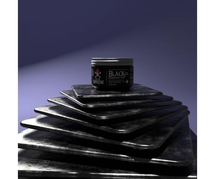 �ierny farbiaci g�l na vlasy so silnou fix�ciou Barbertime Hair Gel Black - 300 ml