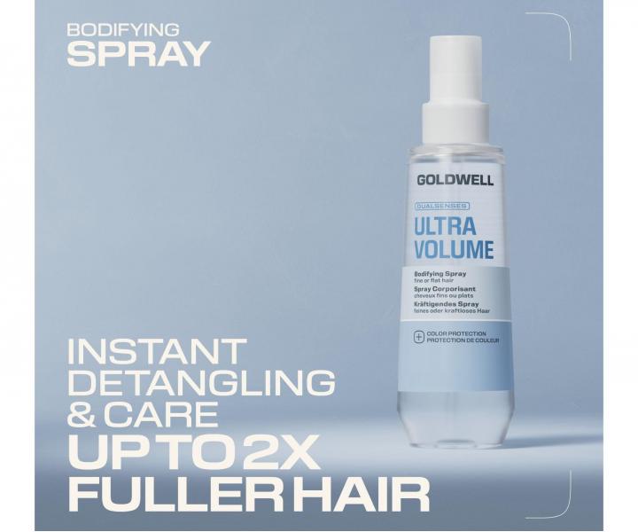Sprej pre objem jemn�ch a z�ahnut�ch vlasov Goldwell Dualsenses Ultra Volume Bodifying Spray - 150 ml