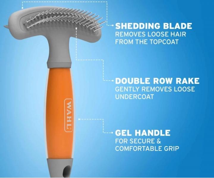 Obojstrann� vy�es�vac� hrebe� na zvieraciu srs� Wahl Professional Double Row Rake 58443 - oran�ov�